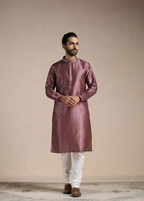 Purple Printed Kurta Pajama image number 1